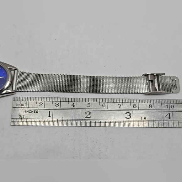 Womens Wings Giorgio Beverly Hills Watch Royal Blue Mesh Band SS New Battery - Picture 7 of 9